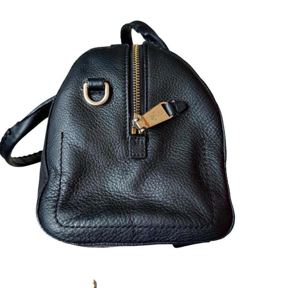 Cole Haan village satchel, pebbled black leather & blue interior EUC - Picture 4 of 12